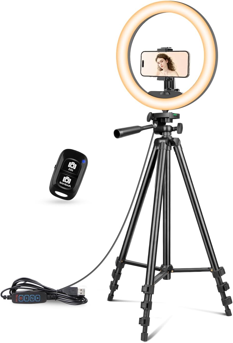 UBeesize 22'' Ring Light with 72'' Stand, 65W Large Ring Light with Phone Holder, Dimmable LED Light for Makeup Barber Stylist Tattoo YouTube TikTok Photography