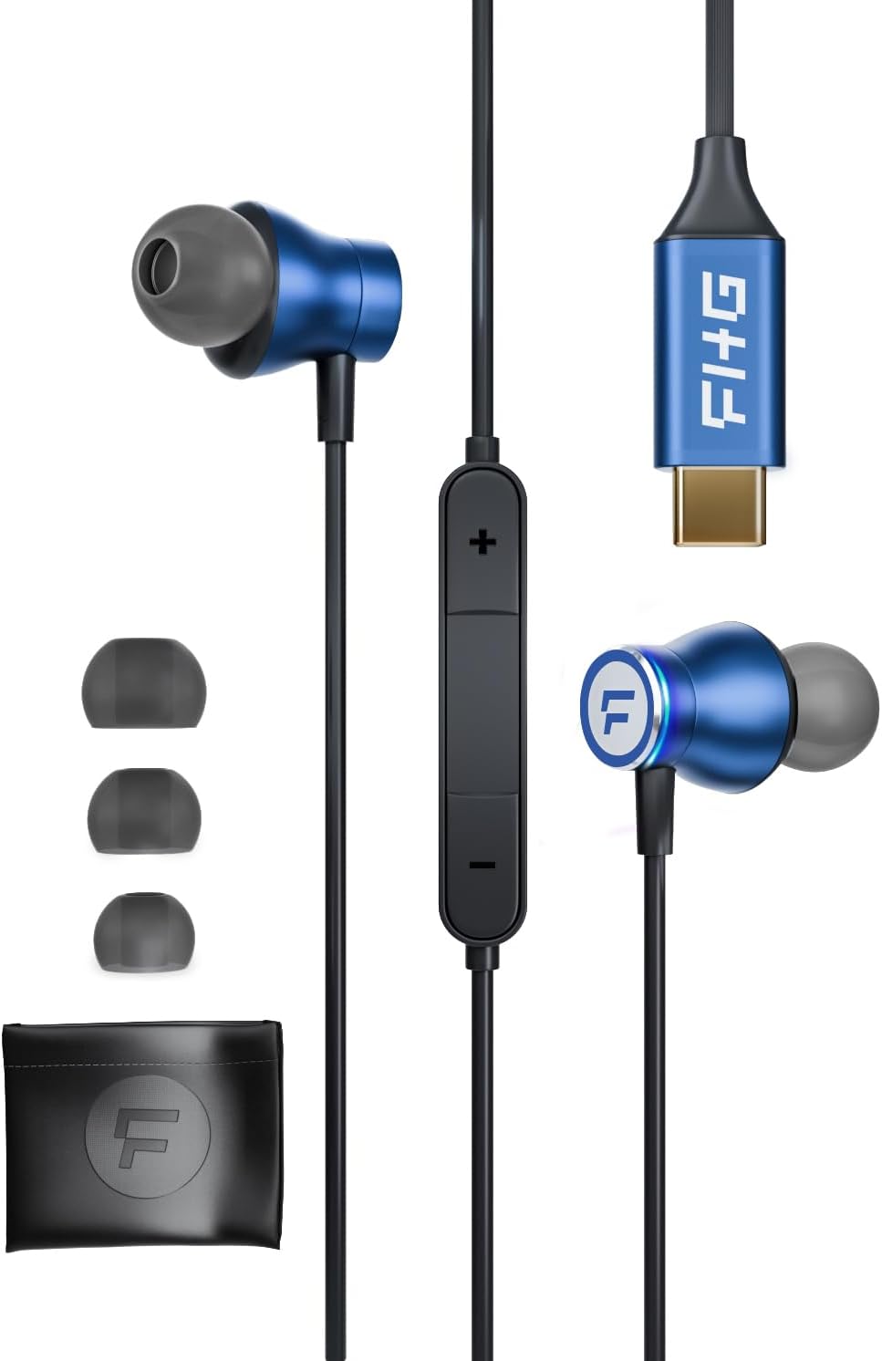 FHG USB C Headphones for Samsung Galaxy S24 S23 S22 S21, Hi-Res Audio USB C Earbuds Microphone Volume Control for iPhone 15 iPhone 16 Pro Max, Noise Isolating with Powerful Bass for Laptop