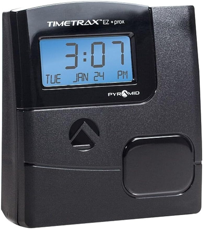 Pyramid Time Systems -TimeTrax Automated Proximity Time and Attendance with Pyramid TTEZ Time Clock System with Software Download [PPDLAUBKN], RFID - No Touch Employee Punch in - Black