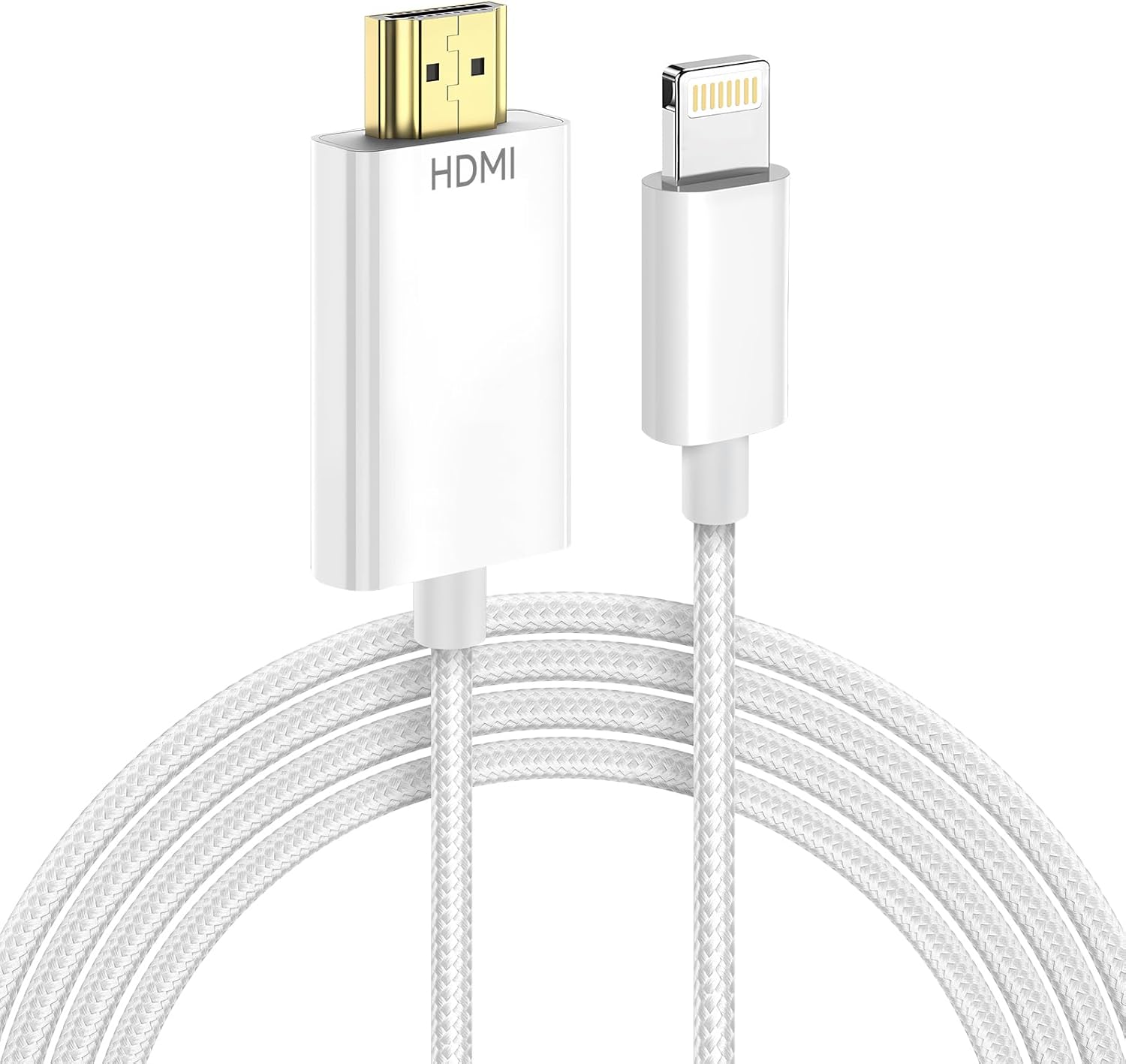 Lightning to HDMI Cable for iPhone Digital AV Adapter 1080P HD Video Sync Screen Connector iPhone to HDMI for TV Projector Monitor 6.6FT