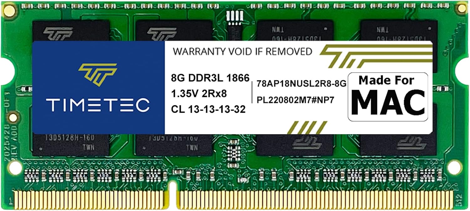 Timetec 8GB Compatible for Apple Late 2015 iMac (27-inch w/Retina 5K Display) DDR3L 1867MHz / 1866MHz PC3L-14900 2Rx8 CL13 1.35V 204 Pin SODIMM Memory Module MAC RAM Upgrade for iMac 17,1