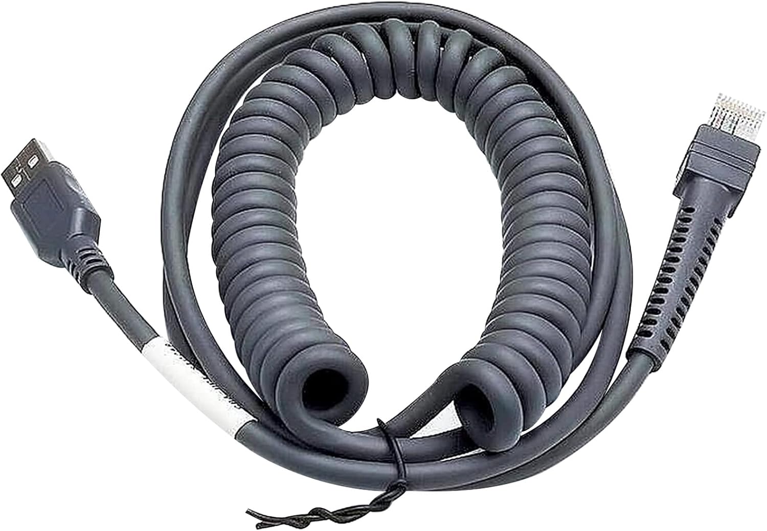 USB Cable for Symbol Zebra Motorola Barcode Scanner, USB to RJ45 Cable, CBA-U01-S07ZAR LS2208-SR DS2208 DS2278 DS8178 LS1203 LS4208 LS9203 (3M / 10FT Coiled USB Port)