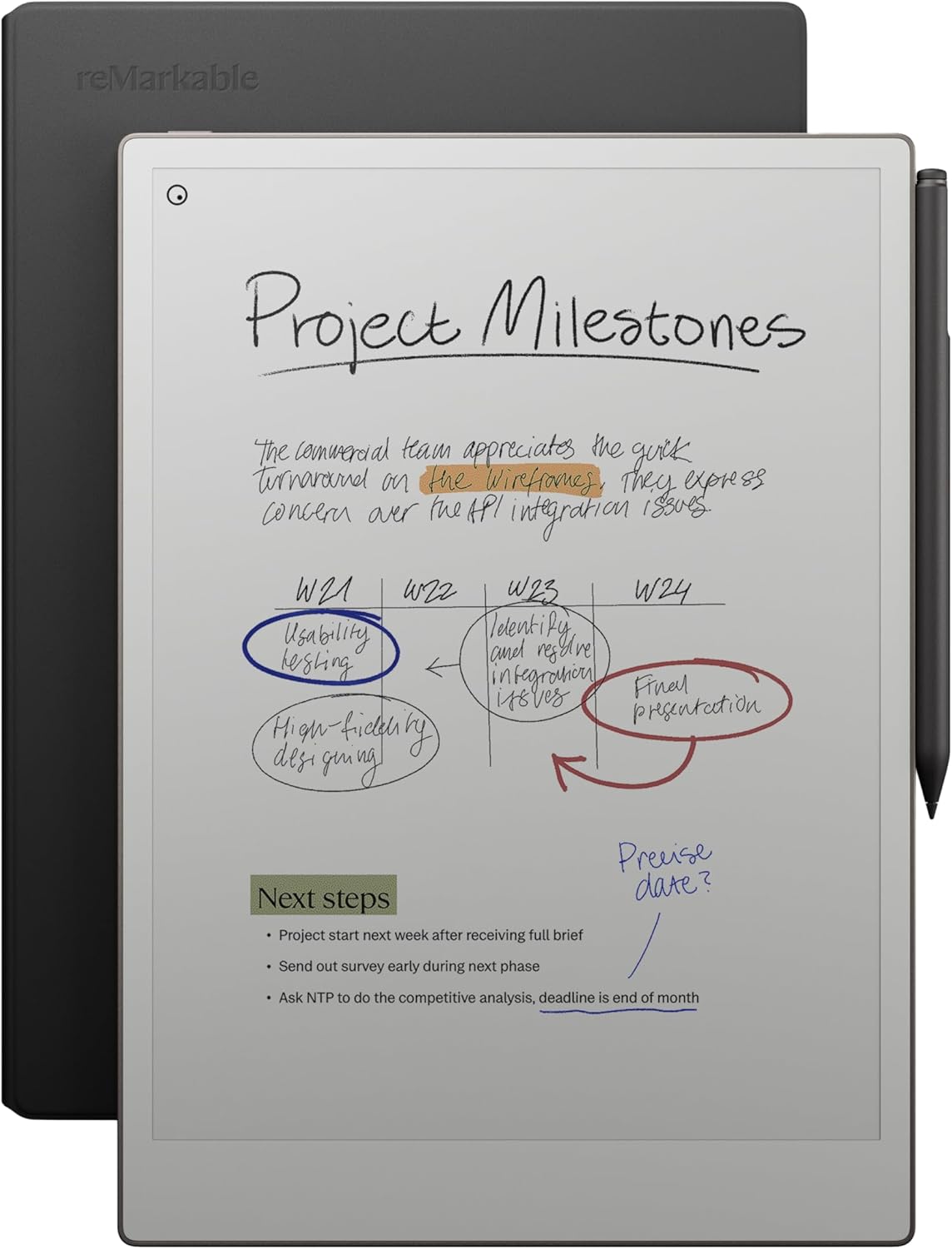 reMarkable Paper Pro Bundle – Premium Leather | Includes 11.8” reMarkable Paper Tablet, Marker Plus Pen with Eraser, and a Book Folio Cover in Black Leather