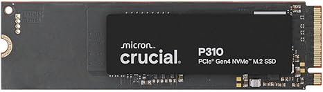 Crucial P310 2TB SSD, PCIe Gen4 NVMe M.2 2280, Up to 7,100MB/s, for Laptop, Desktop (PC), & Handheld Gaming Consoles, Includes Acronis Data Recovery Software, Solid State Drive - CT2000P310SSD801