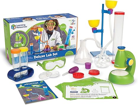 Learning Resources Primary Science Deluxe Lab Set - 45 Pieces, Ages 3+, Preschool Science Kit Toys, STEM Toys, Experiments for Kids