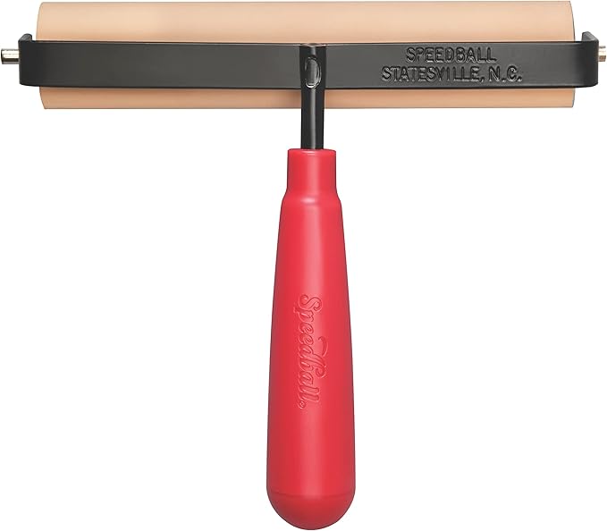 Speedball Deluxe Soft Rubber Brayer - 40/42 Durometer Roller with Heavy Duty Steel Frame – 6 Inches