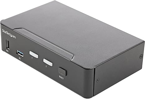 StarTech.com 2 Port HDMI KVM Switch - Single Monitor 4K 60Hz Ultra HD HDR - Desktop HDMI 2.0 KVM Switch with 2 Port USB 3.0 Hub (5Gbps) and 4X USB 2.0 HID, Audio - Hotkey Switching - TAA