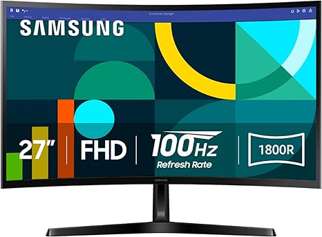 Samsung 32-Inch Flat Computer Monitor, 75Hz, Borderless Display, AMD FreeSync, Game Mode, Advanced Eye Care, HDMI and DisplayPort, LS32B304NWNXGO, 2024