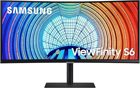 SAMSUNG Viewfinity S65UA Series 34-Inch Ultrawide QHD Curved Monitor, 100Hz, USB-C, HDR10 (1 Billion Colors), Height Adjustable Stand, TUV-certified Intelligent Eye Care (LS34A654UBNXGO),Black