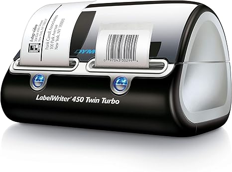 DYMO Label Printer | Label Writer 450 Twin Turbo Direct Thermal Printer Fast Printing Great for Labeling Filing Shipping Mailing Barcodes and More Home & Office Organization