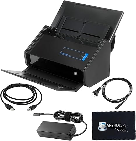 IX500 Scansnap Receipt Scanner - 1 Year Warranty, USB High Speed Cloud Enabled Document & Photo Scanner for Mac & PC - ADF with Duplex Scanning w/ 16V, USB 3.0 Cable, Cloth (Renewed)