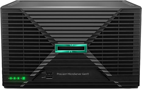 Hewlett Packard Enterprise ProLiant MicroServer Gen11 Tower Server, Intel Pentium Gold G7400 Processor, 16GB Memory, 1TB HDD Storage, External 180W US Power Supply (HPE Smart Choice P74439-005)