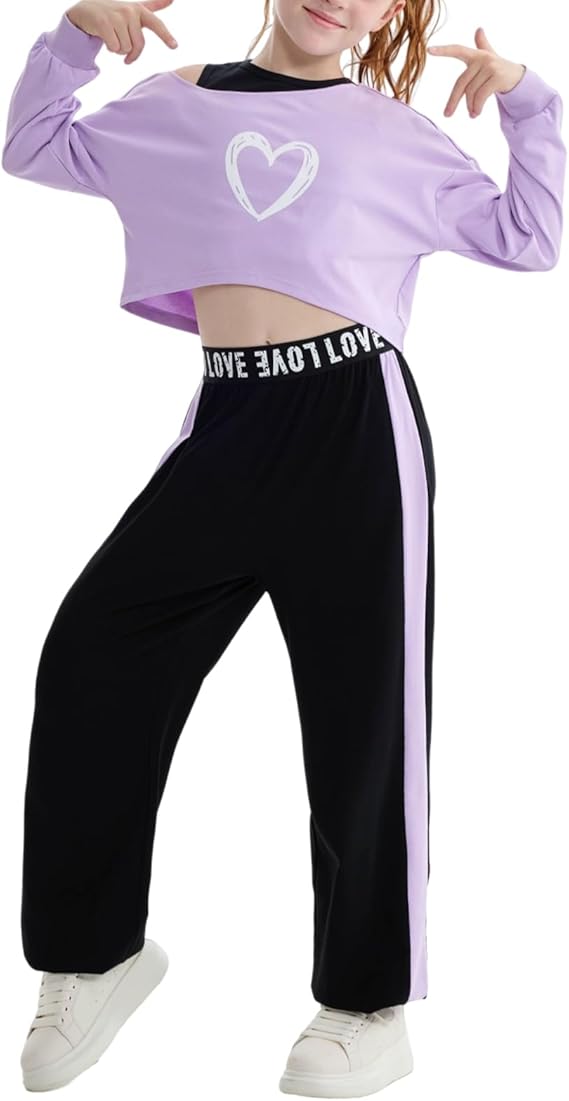 Girls 3 Piece Outfits Graphic Crop Top Camisole and Sweatpants Set Summer Workout Shirt Tank and Pants Overalls