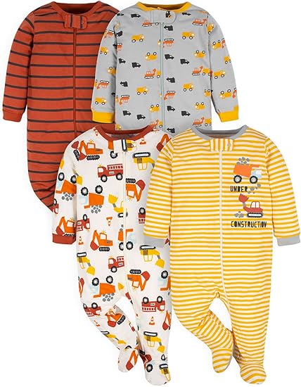Gerber baby-boys 4 Pack Sleep 'N Play Footie