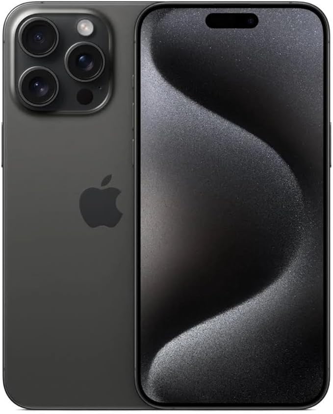 Apple iPhone 15 Pro Max, 256GB, Black Titanium - Unlocked (Renewed)