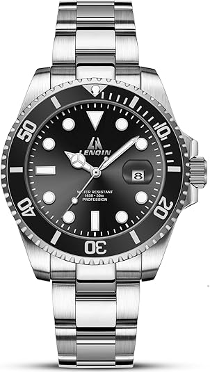 LN LENQIN Mens Watches Stainless Steel Waterproof Analog Quartz Watch for Men with Date Luminous Fashion Wristwatch
