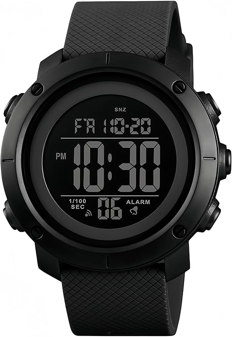 Digital Watch Sports Waterproof Military Back Light Small Watch for Men Black 1426