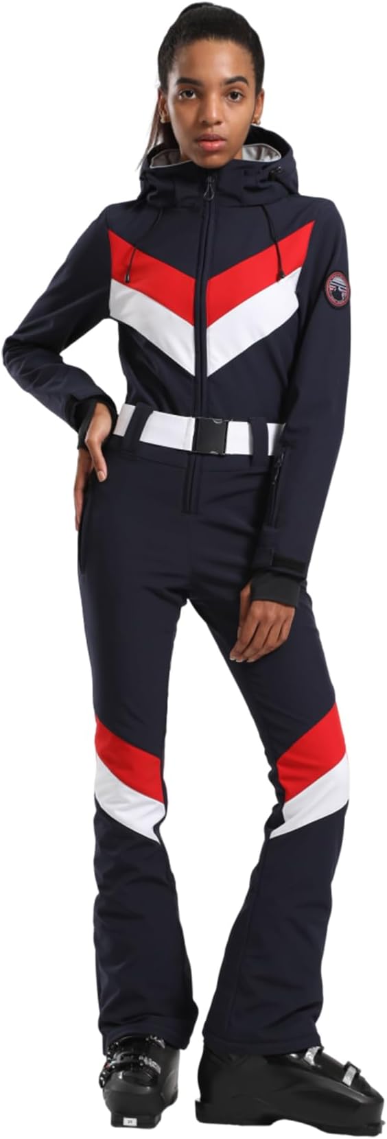 GSOU SNOW Ski Suit Women Snowsuit Slim One Piece Jumpsuit Snow Jackets Waterproof Winter Windproof Outdoor Sports Warm