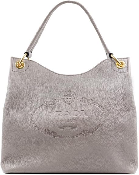 Prada Vitello Daino Argilla Grey Leather Satchel Bag for Women New