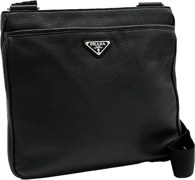 Prada City Vitello Leather Black Messenger Crossbody Bag