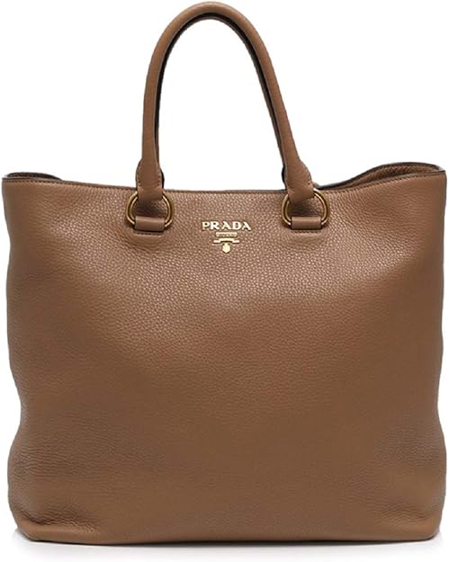 Prada Women's Brown Vitello Phenix Shopping Tote Top Handle Bag Shoulder Bag 1BG865