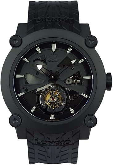 X-Racer Tourbillon Luxury Watch for Men, 48mm Titanium Case, Black PVD Coating, Mechanical Movement, 100m Water Resistant