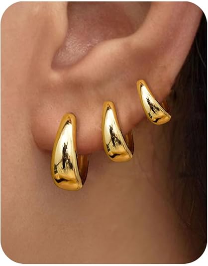 5 Pairs 14K Gold Plated Stud Earrings for Women, Hypoallergenic Earring Sets for Multiple Piercing, Premium Cubic Zirconia Studs Earrings for Women